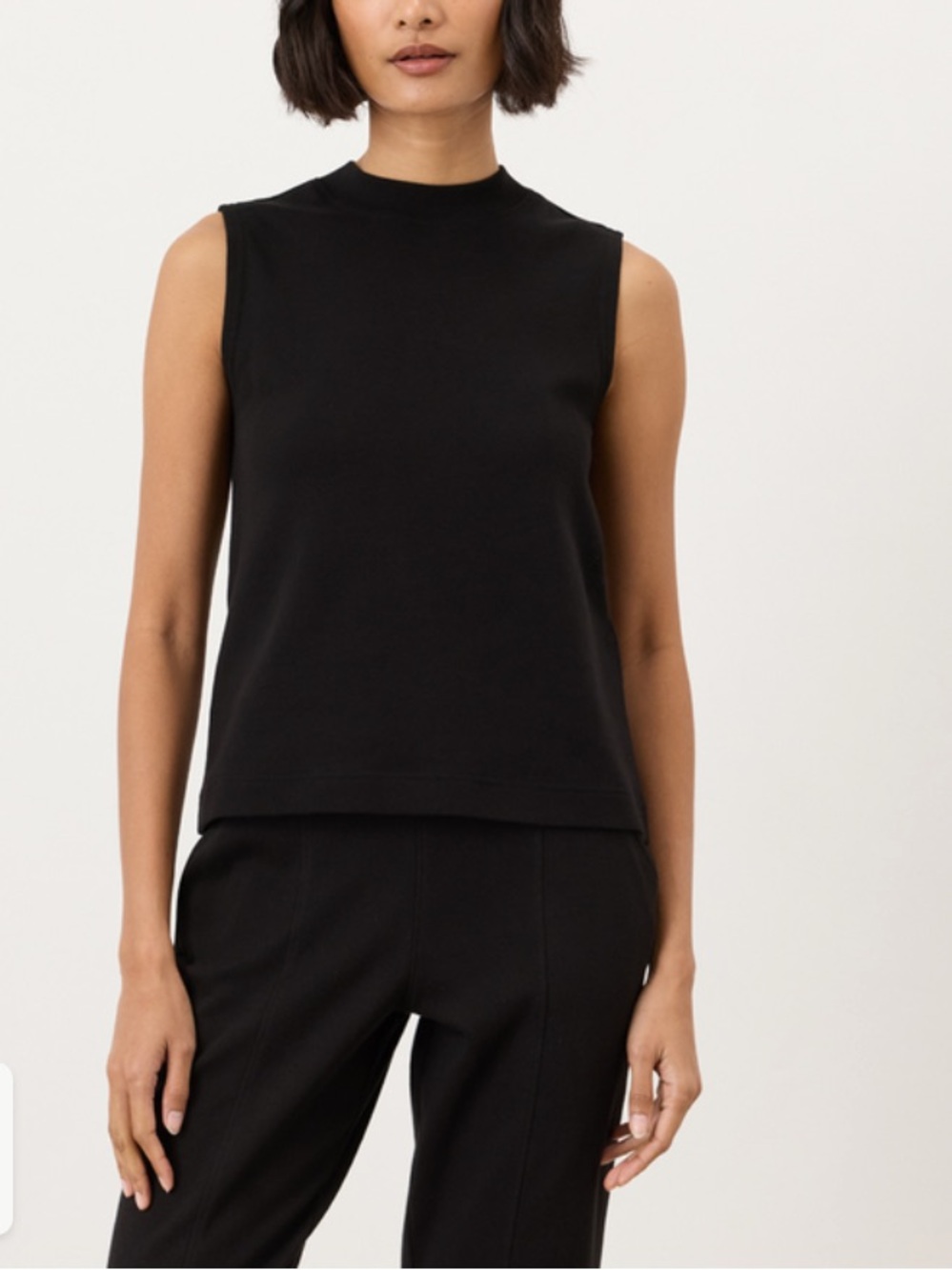 Pact Organic Airplane Mock-Neck Shell - Black